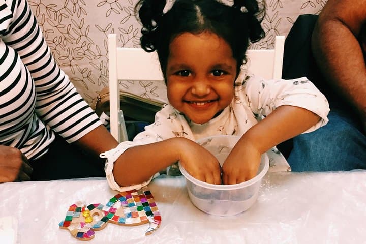 Mosaic class for kids Barcelona a fun activity