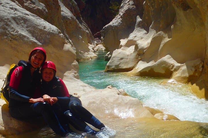 Family during a canyoning