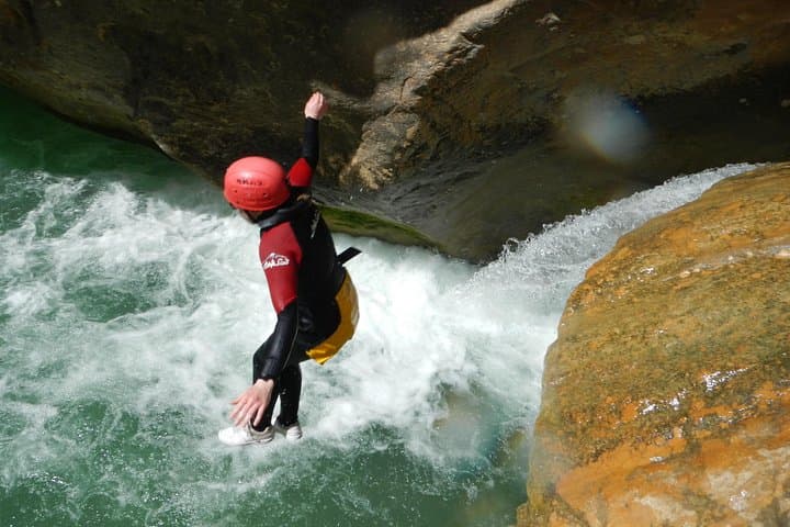 Waterfall & jump in Sierra de Guara