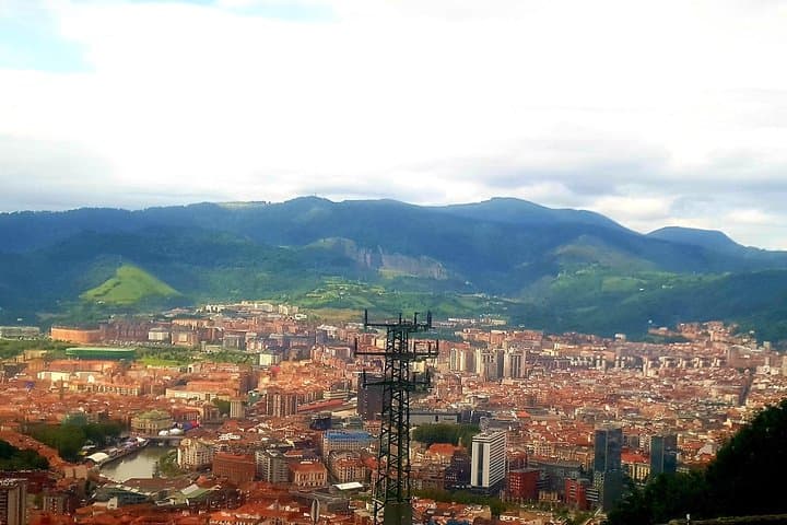 Views of Bilbao from the station above the funicular of Artxanda.