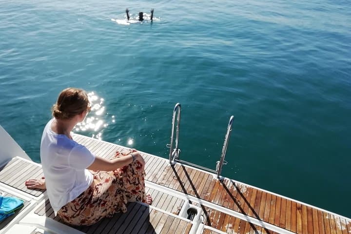 Sailing Boat with a large swimming platform to enjoy the sea in Barcelona