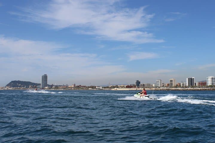 What a Views of Barcelona from the jet ski