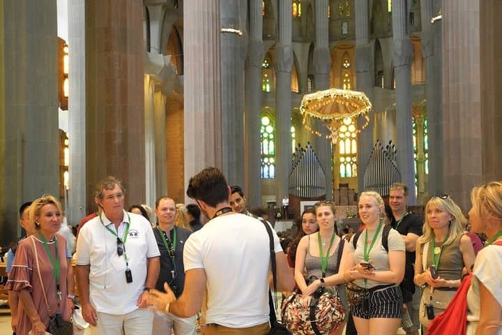 Small group inside the Sagrada Familia