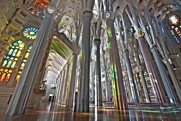 Interior of the Sagrada Familia Barcelona tour