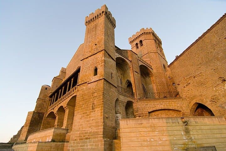 Olite Royal Palace and Ujue Monastery from Pamplona
