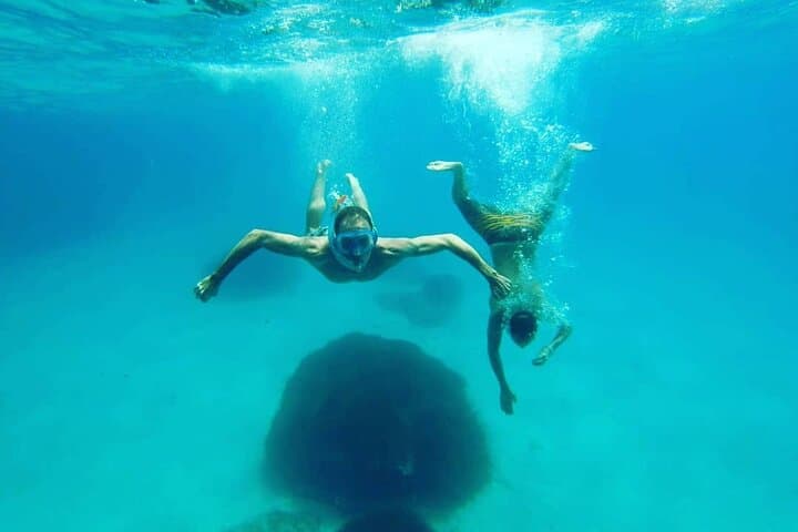 Diving on the blue waters of Ibiza