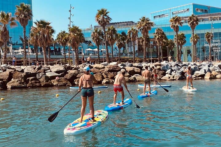 Paddle Surfing in Barcelona