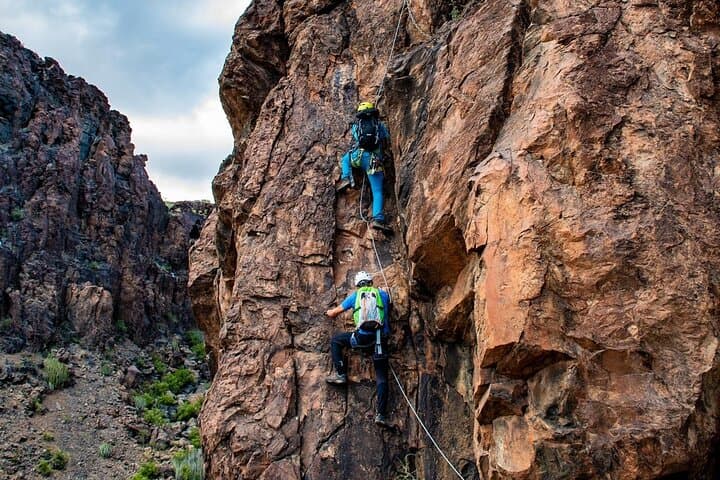 Climbing in Via Ferrata with guide