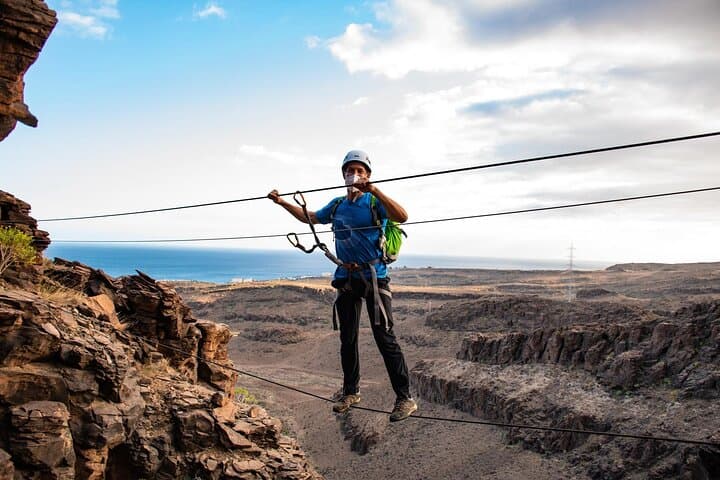 Suspension bridge in Via Ferrata