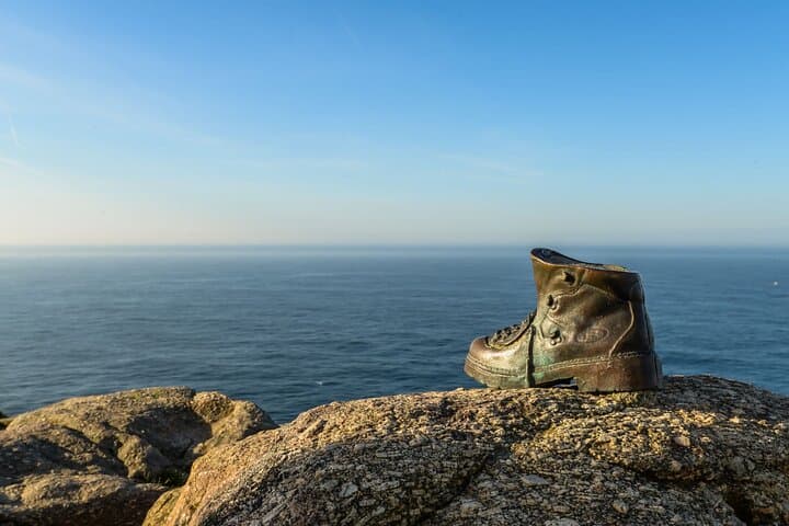 Typical Statu of Peligrims Shoes at the end of the earth