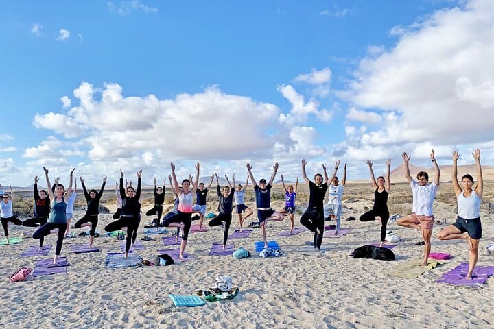 Hatha Yoga in Front of the Ocean and Inside the Volcano