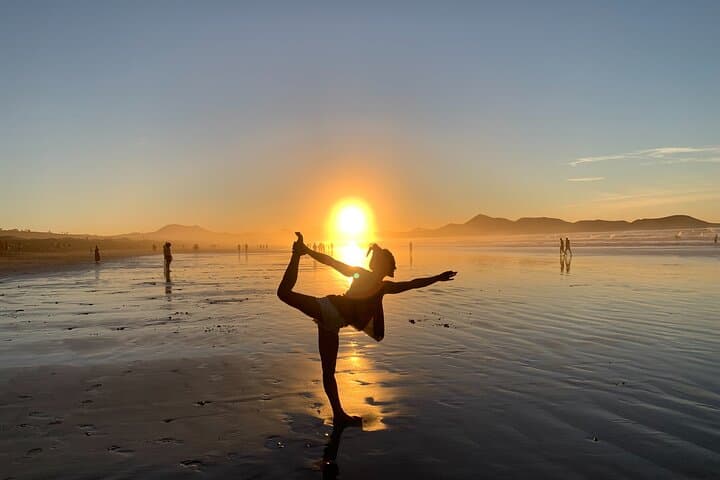 Hatha Yoga in Front of the Ocean and Inside the Volcano