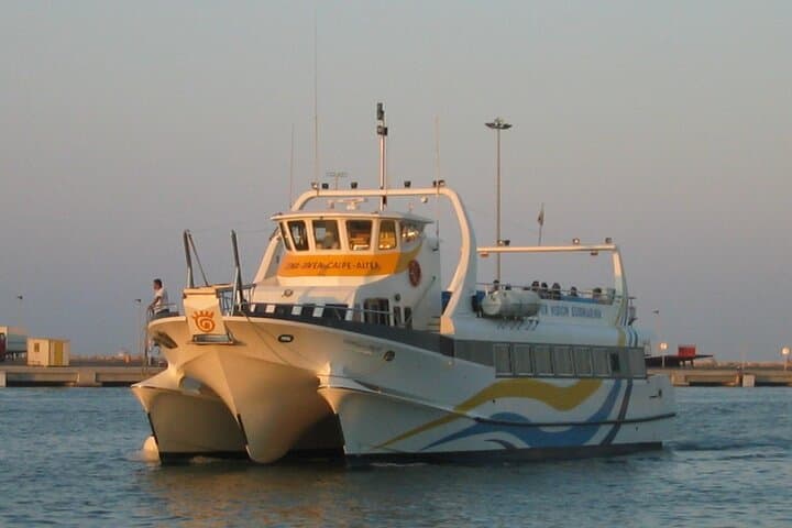 Catamaran entering the port of Denia