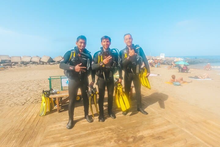 Divers ready to go into the water!