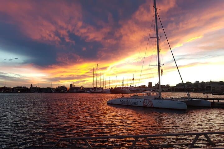 Sunset in Valencia from the Catamaran