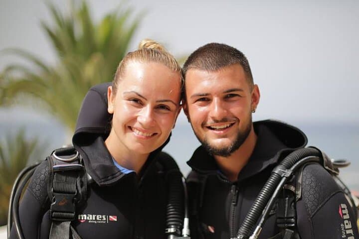 Happy divers