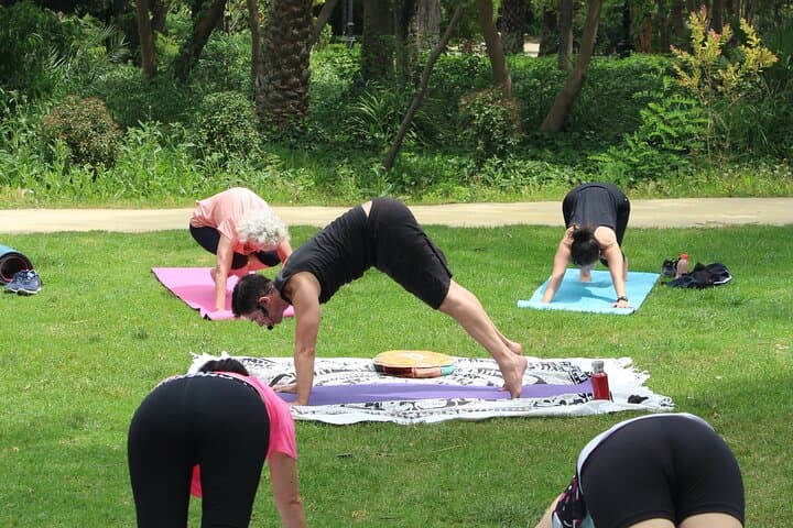 Yoga at María Luisa Park in Seville