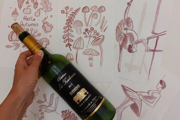 Art Class on How to paint with Red Wine - ONLINE experience