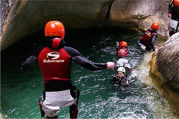 Aquatic canyoning near Benidorm, Mela, Abdet (Alicante)