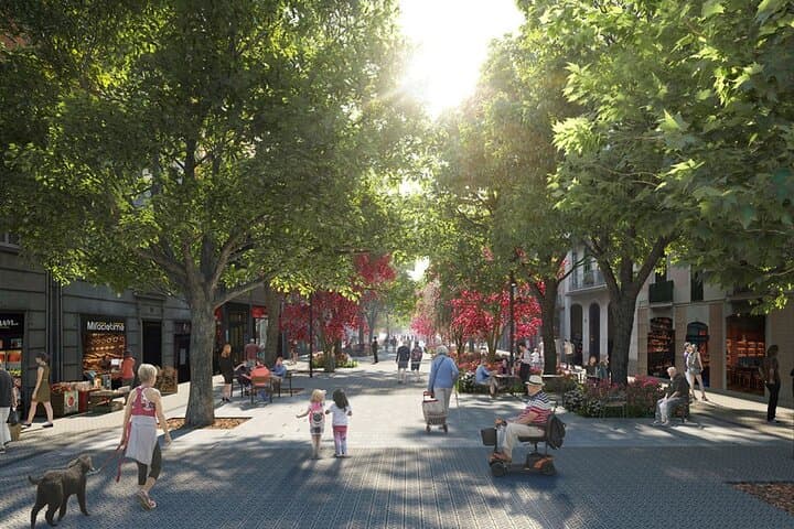 One of the new car-free superblocks