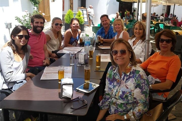 Having fun together in Grazalema for lunch