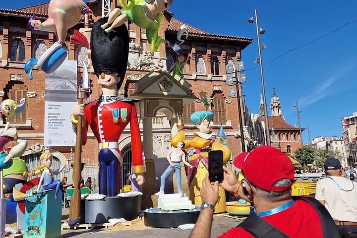 Taking photos of the Falla at Valencia’s Central Market
