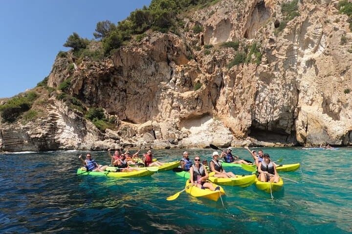 Kayak excursion in Jávea, Cala Granadella (Snorkeling) Caló, llop marí, ambolo