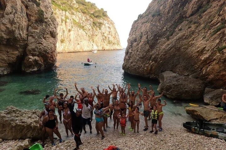 Kayak excursion in Jávea, Cala Granadella (Snorkeling) Caló, llop marí, ambolo