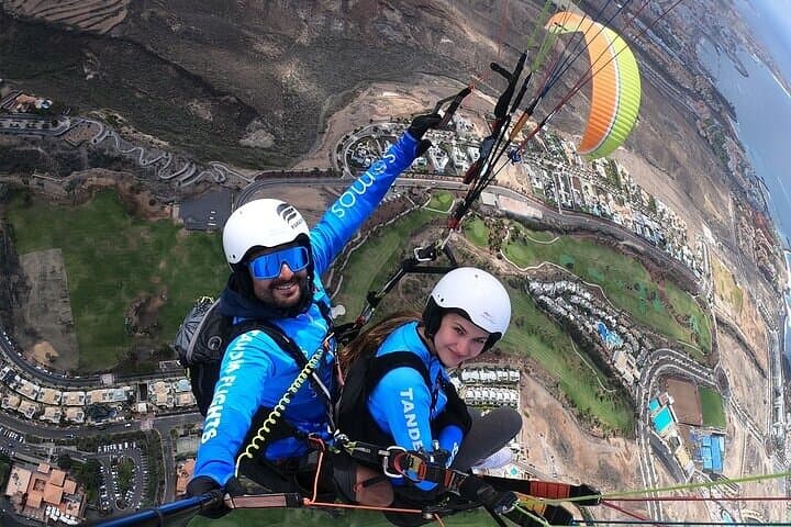 Paragliding with friends.