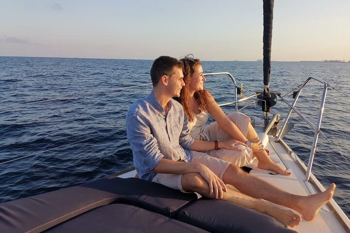 Sunset boat trip in Barcelona with cava