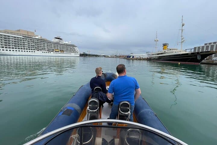 Lots of Super Yachts and Cruise liners as you leave the port