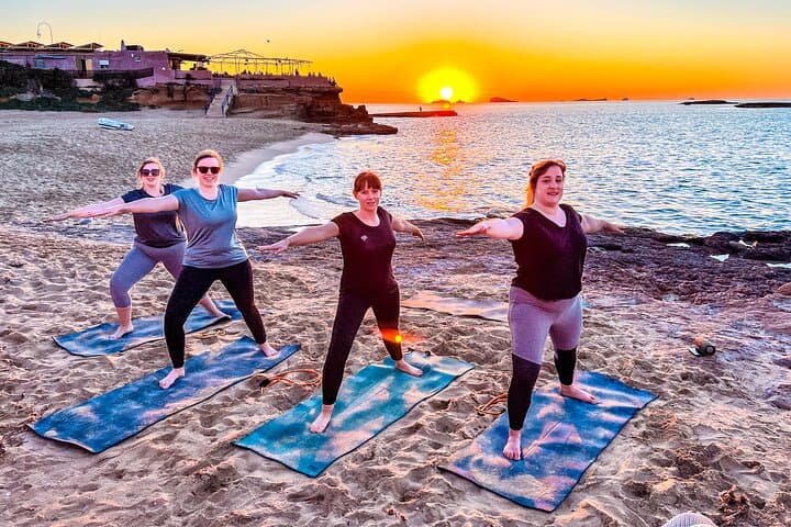 Beach Yoga in San Antonio Bay – Morning & Sunset Classes