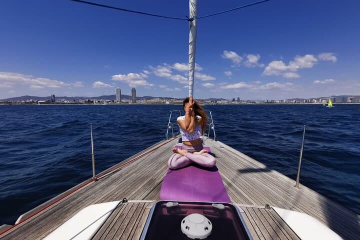 Yoga Session and Sailing Adventure in Barcelona