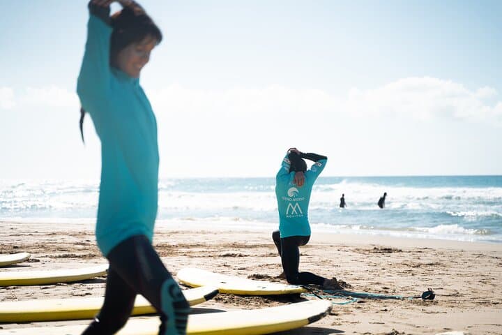 Warm up before surfing class