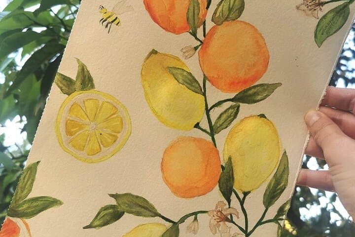 Watercolor workshop in French with aperitif in Seville