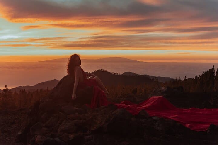 Private Sunset Flying Dress Photography in Tenerife