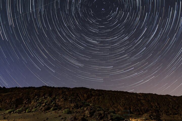 Startrails under the Moon