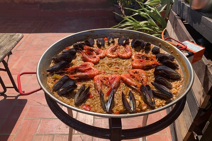 Rooftop Paella Seafood Cooking Class Experience in Barcelona