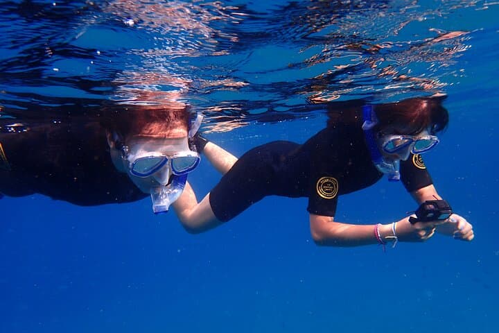 Snorkelers taking photos during the excursion
