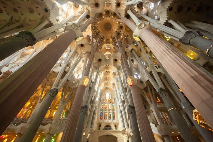 Wonderful interior of the Sagrada Familia
