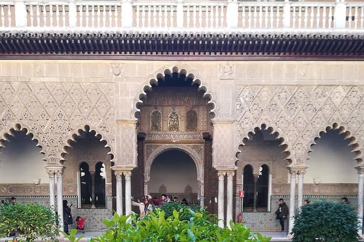Take beautiful pictures the renowned 'Patio de las Doncellas,' the 'reception area' of the Mudejar Palace built by King Pedro I of Castile in the 14th century, stands as the authentic gem of Seville.