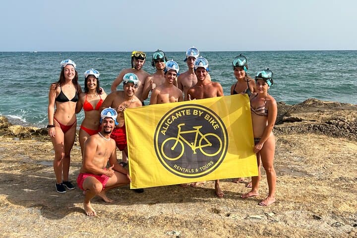 Alicante: Calas & Beaches Snorkeling with E - Bikes