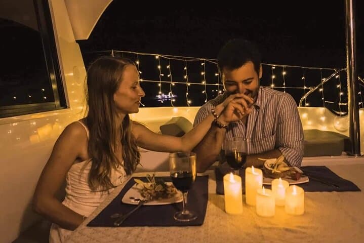 Private Romantic Dinner by Catamaran with Night and Navigation