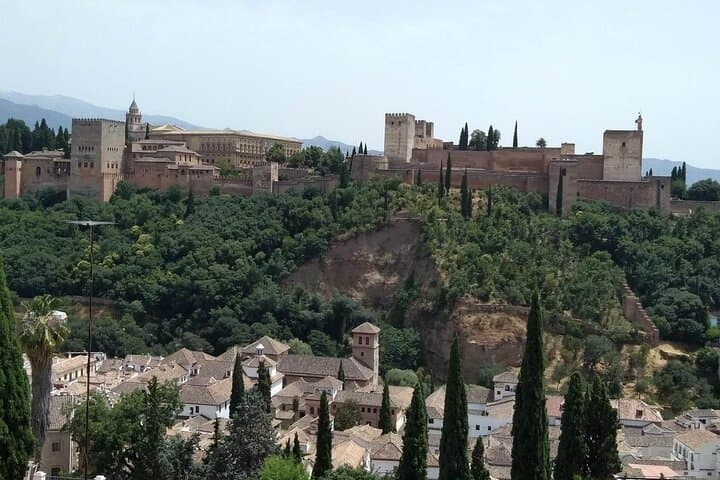 Panoramic view of the Alhambra from Mirador San Nicolas.