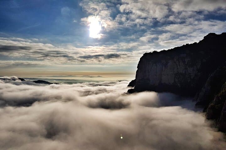 The autumn early morning clouds in Montserrat