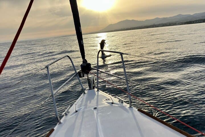 Marbella - sunset from sailboat with Drinks,dufour 412