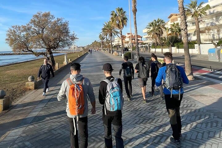 Sitges Vilanova hiking experience and bathing in the sea