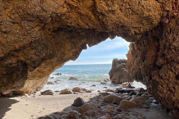 Sitges Vilanova hiking experience and bathing in the sea