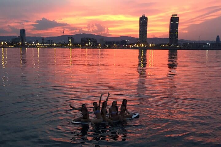 A swim in the best sunset aboard the turtur catamaran in Barcelona
