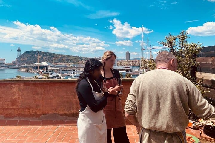 Rooftop Paella Seafood Cooking Class Experience in Barcelona